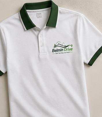 Belmin Drive promotional travel T-shirt branding by QUADMEDIA.TVM